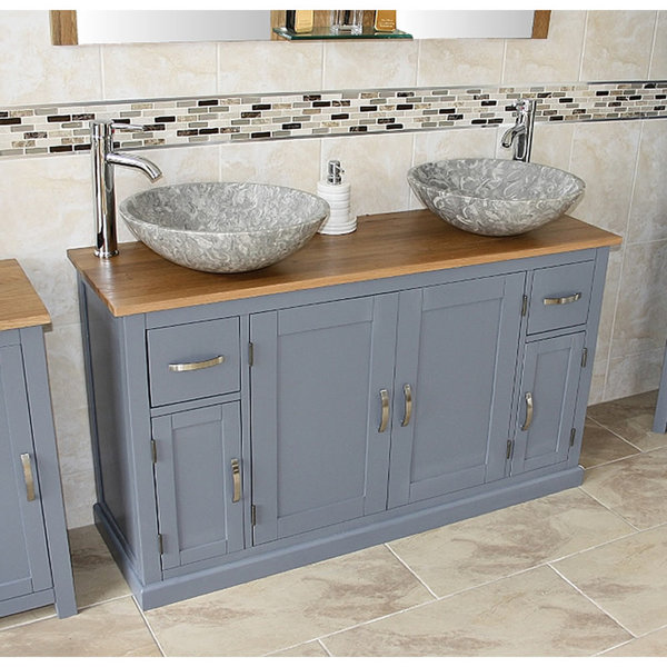 August Grove Oahu 1230Mm Freestanding Bathroom Vanity with Solid Wood